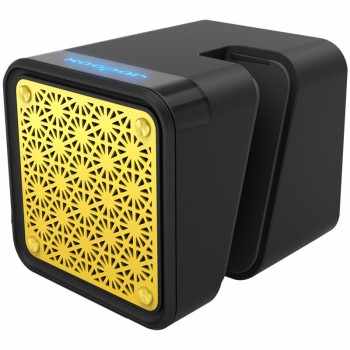 Xoopar Sonar Wireless Speaker Black Body Yellow Fireworks